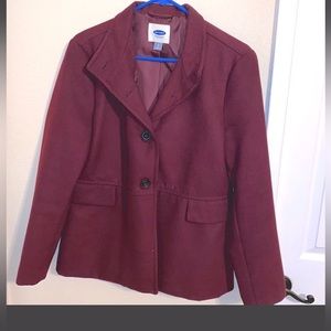 OLD NAVY burgundy pea coat size L